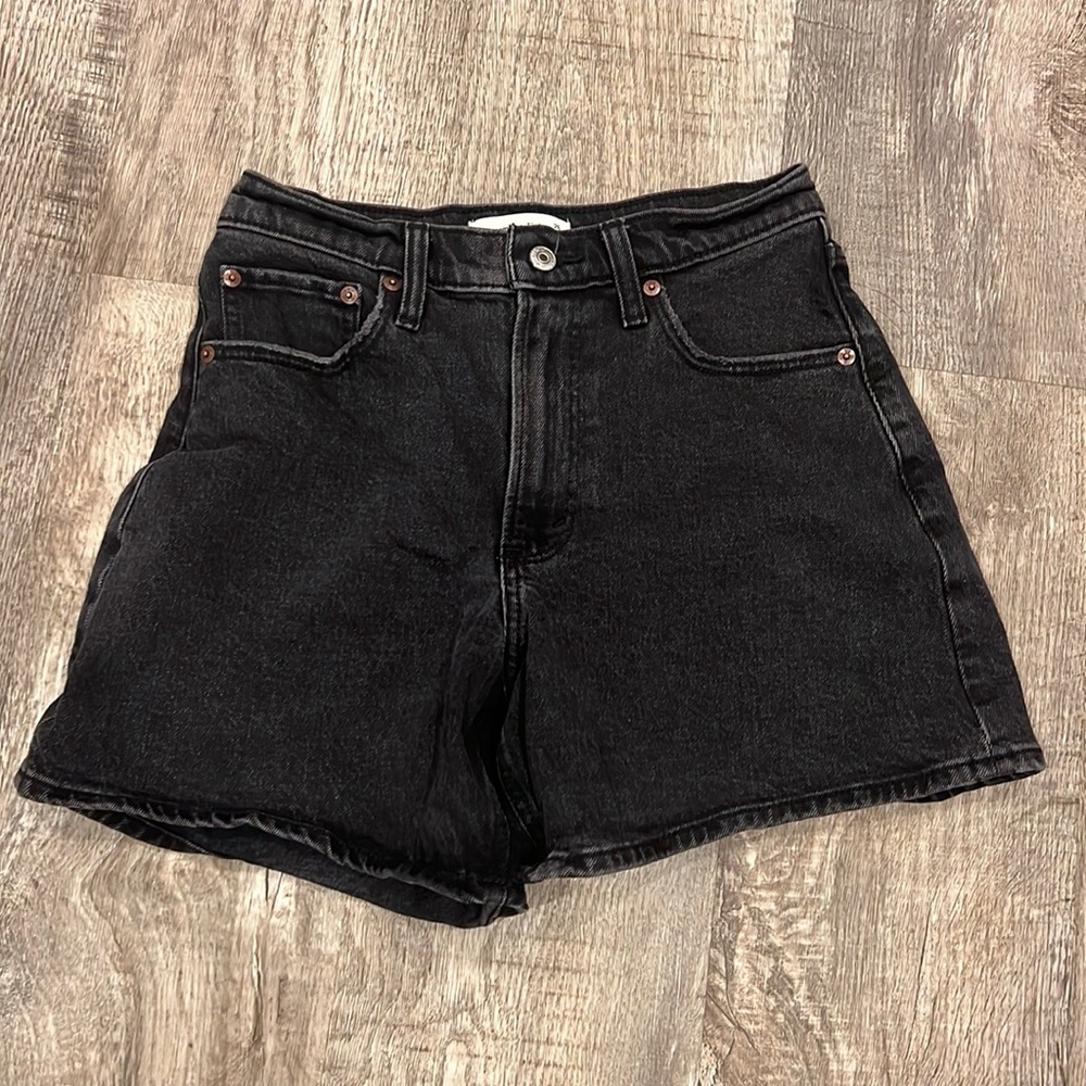 Abercrombie black jean shorts